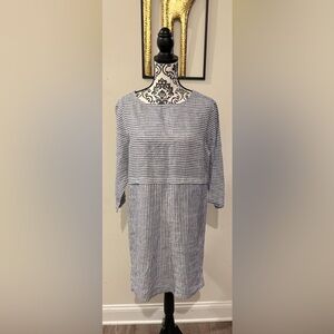 Isaac Mizrahi Navy and White Striped Dress